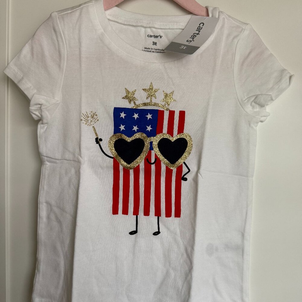 NWT Flag CARTER'S T-shirt Size 3T